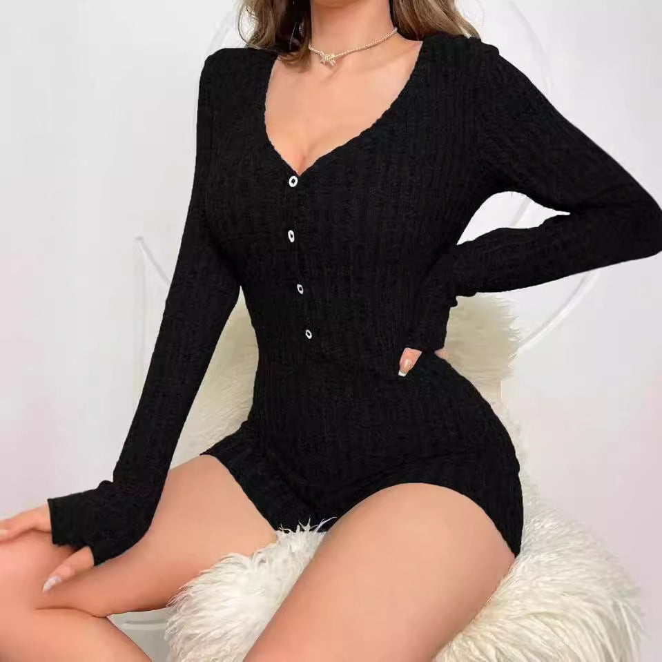 Casual Slim Damen Rippstrick-Overall – Eleganter Freizeit-Jumpsuit